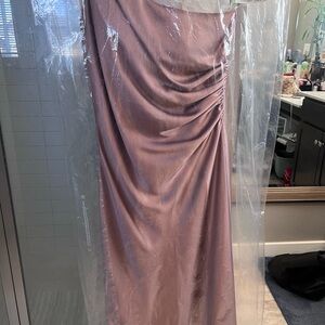Elegant Mauve One-Shoulder Midi Dress